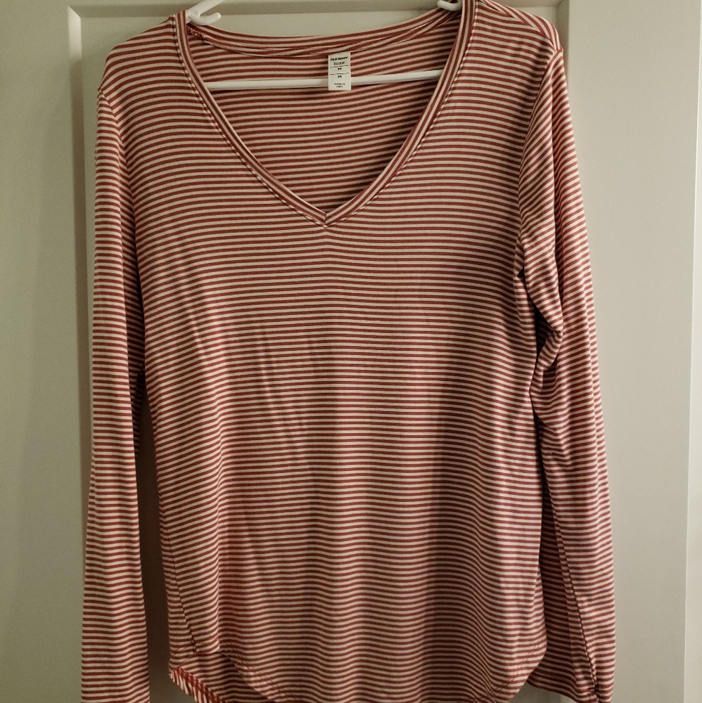 Red and White Stripped Long Sleeve